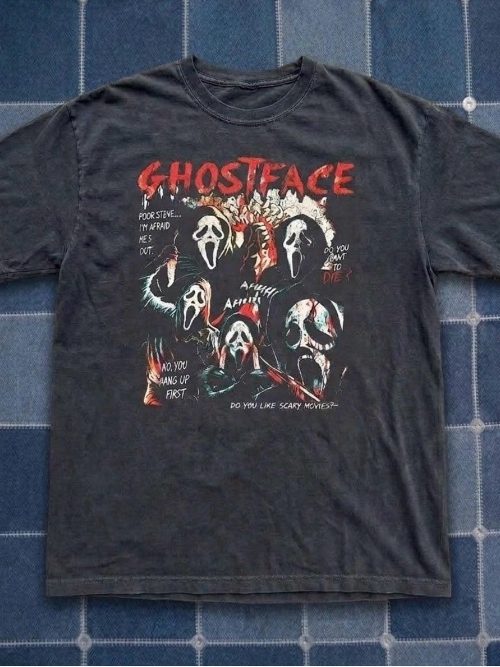 Graphic Tee - Black Horror Movie Print